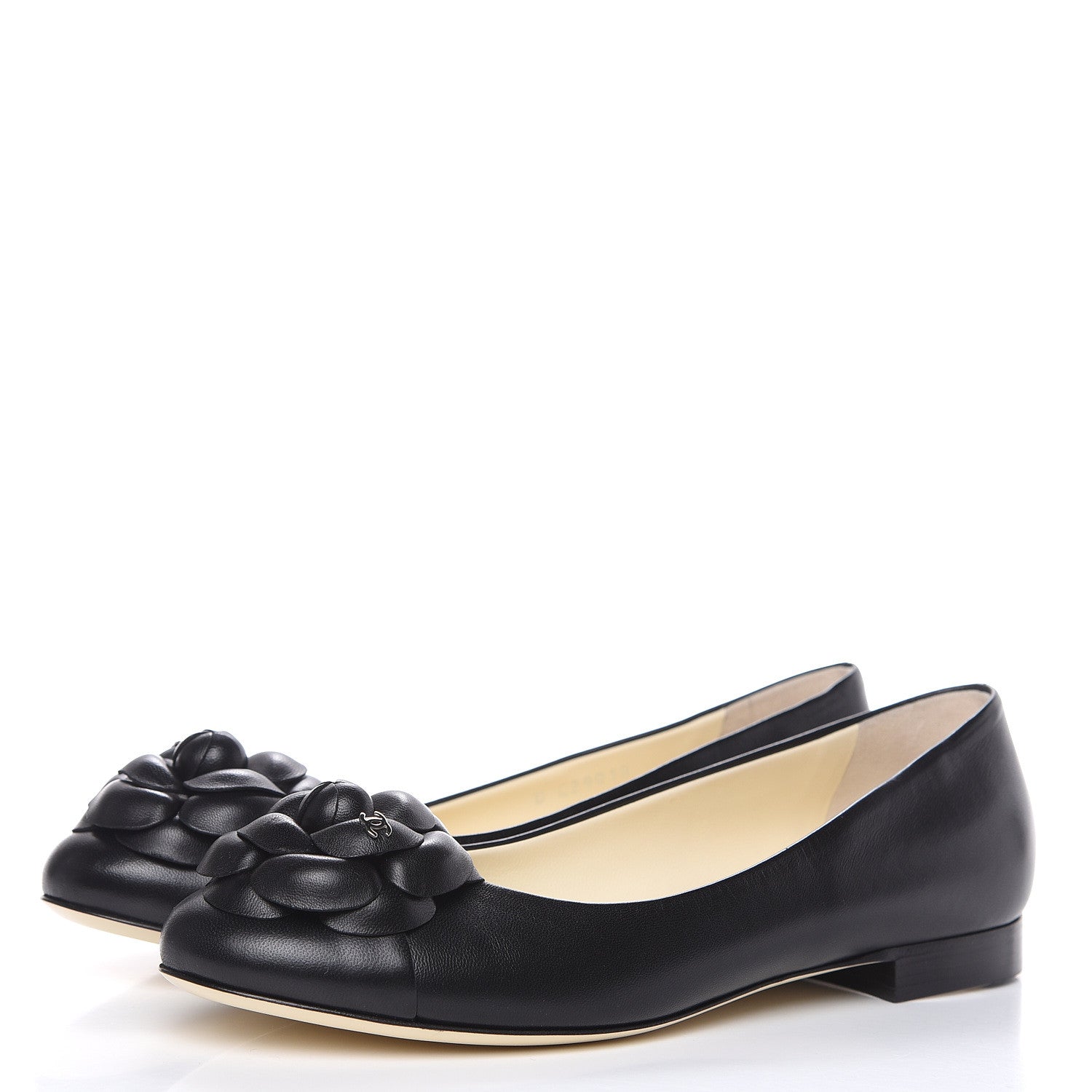 Chanel Lambskin Camellia Ballerina Flats 38.5 Black 3 of 8