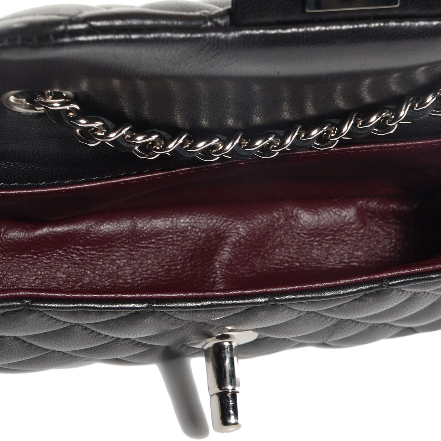 Lambskin Quilted Double Mini Flap Crossbody Black