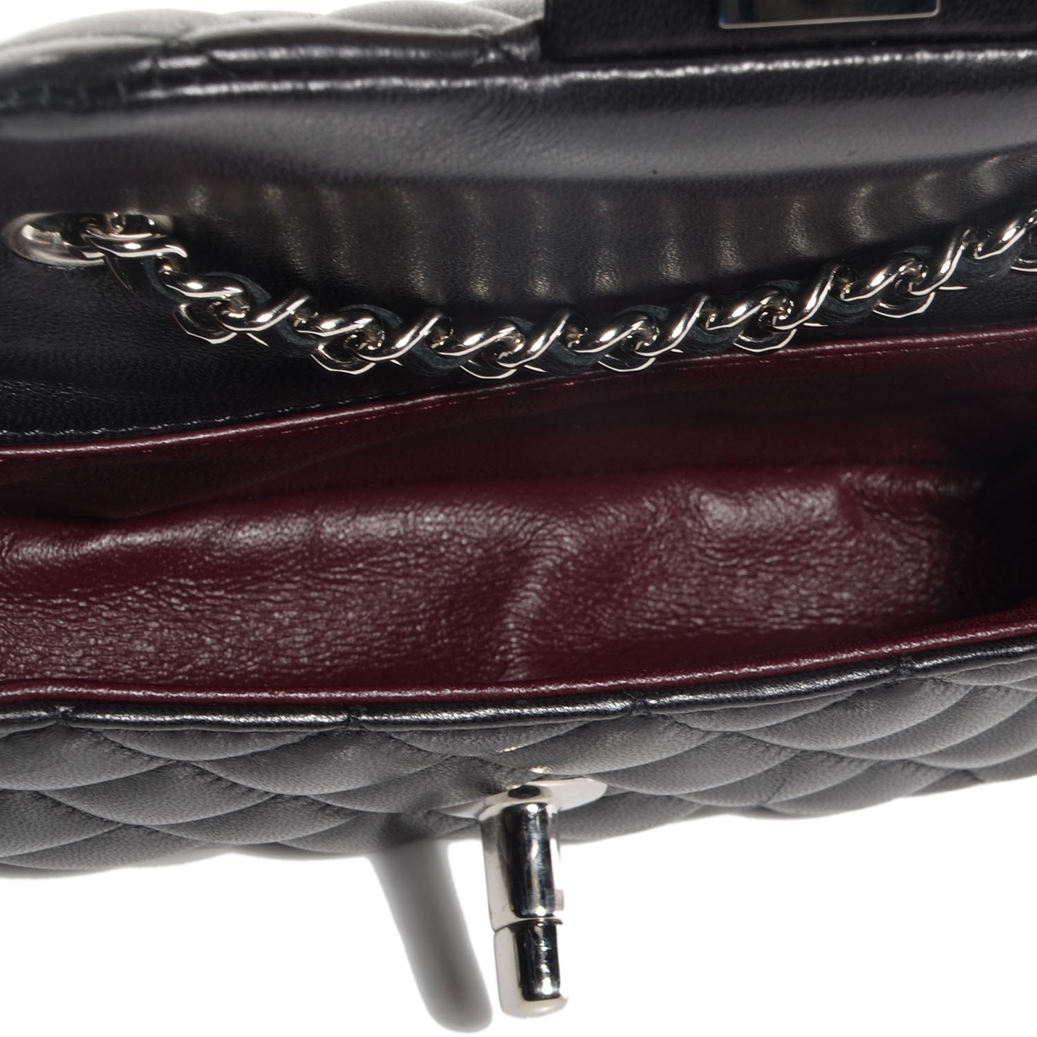 Chanel Lambskin Quilted Double Mini Flap Crossbody Black 6 of 9