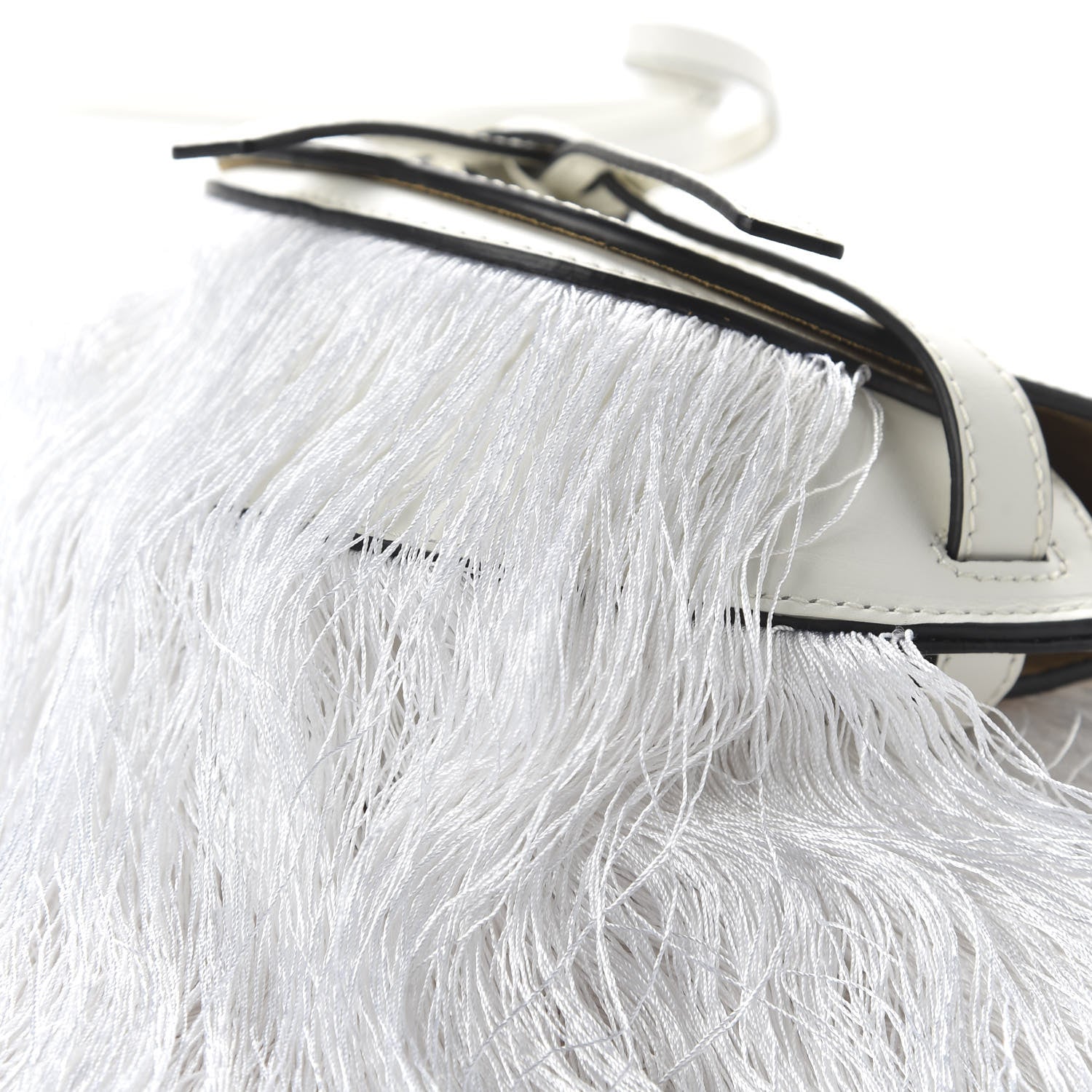 Loewe Calfskin Mini Fringe Gate Crossbody Bag White 8 of 10