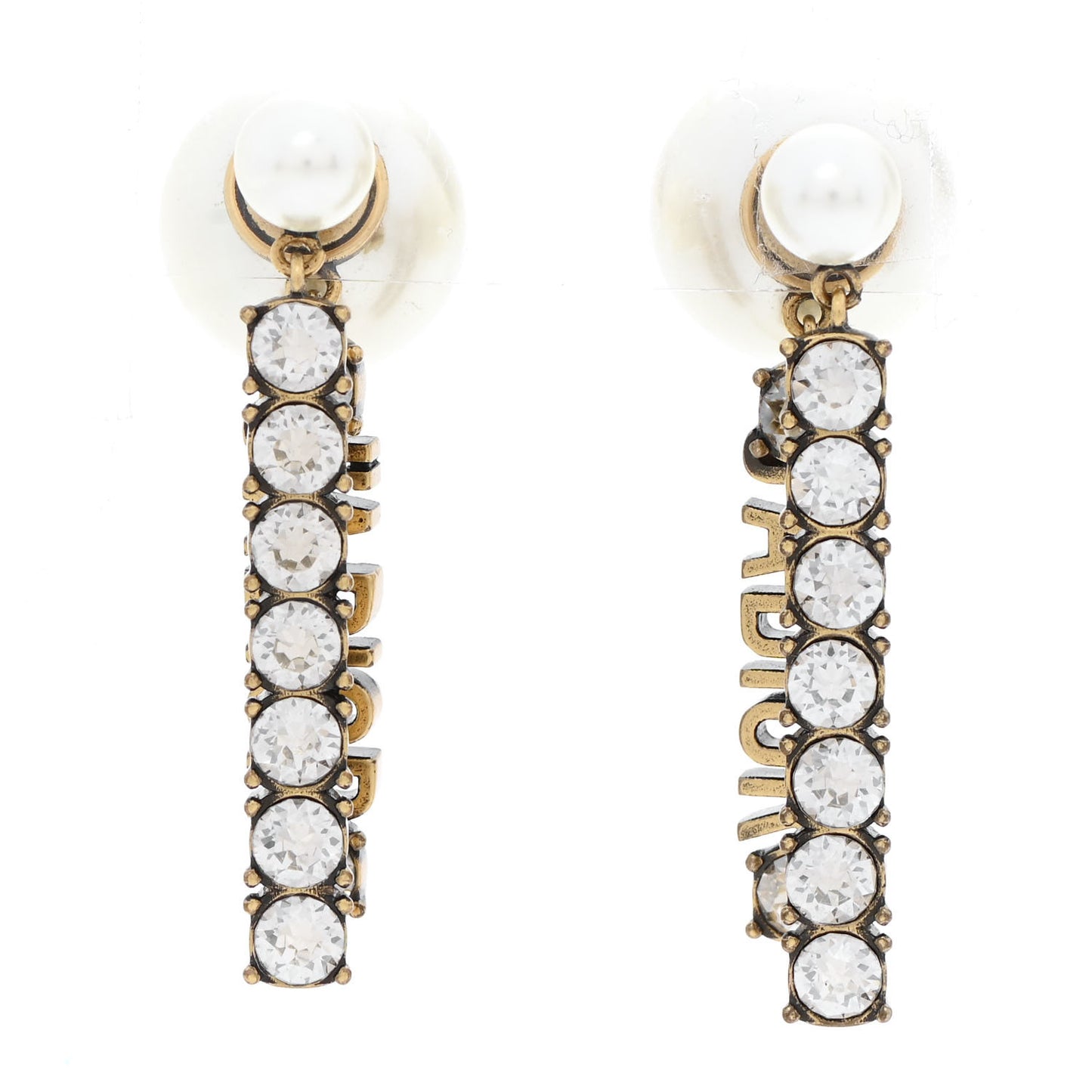 Pearl Crystal J'Adior Tribales Earrings Antique Gold