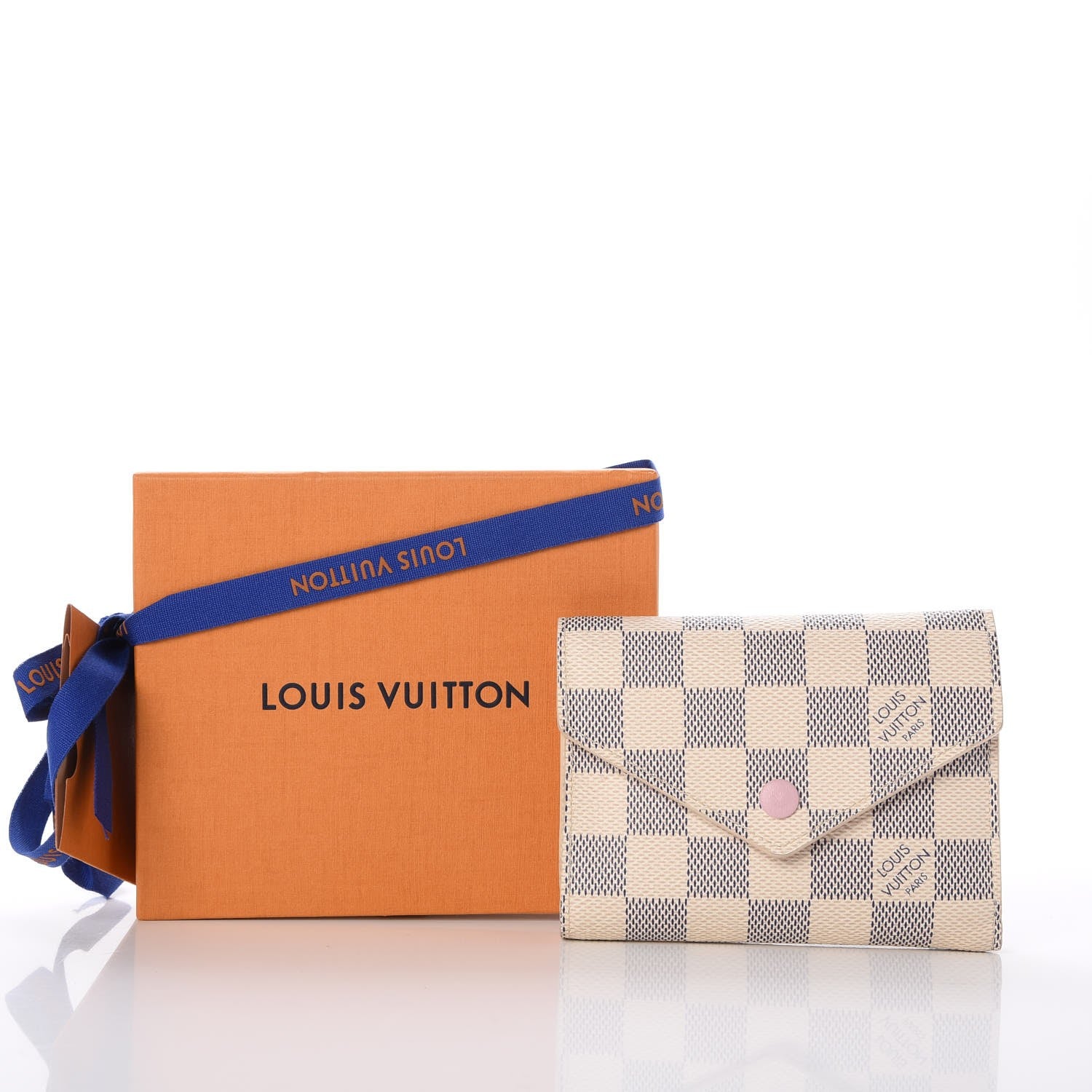 Louis Vuitton Damier Azur Victorine Wallet Rose Ballerine 8 of 8