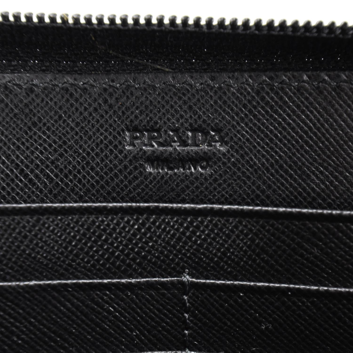 Prada Saffiano Zip Around Wallet Nero 6 of 7