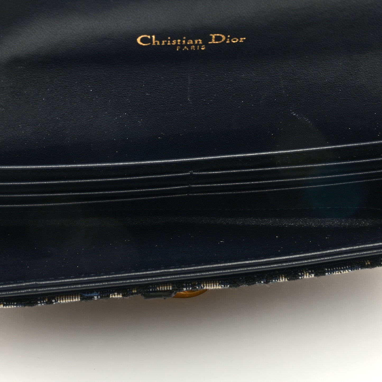 Oblique Saddle Chain Long Wallet Blue