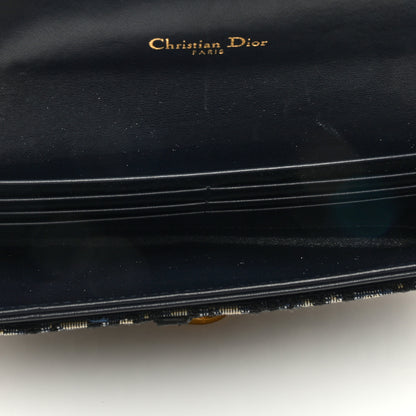 Christian Dior Oblique Saddle Chain Long Wallet Blue 6 of 9