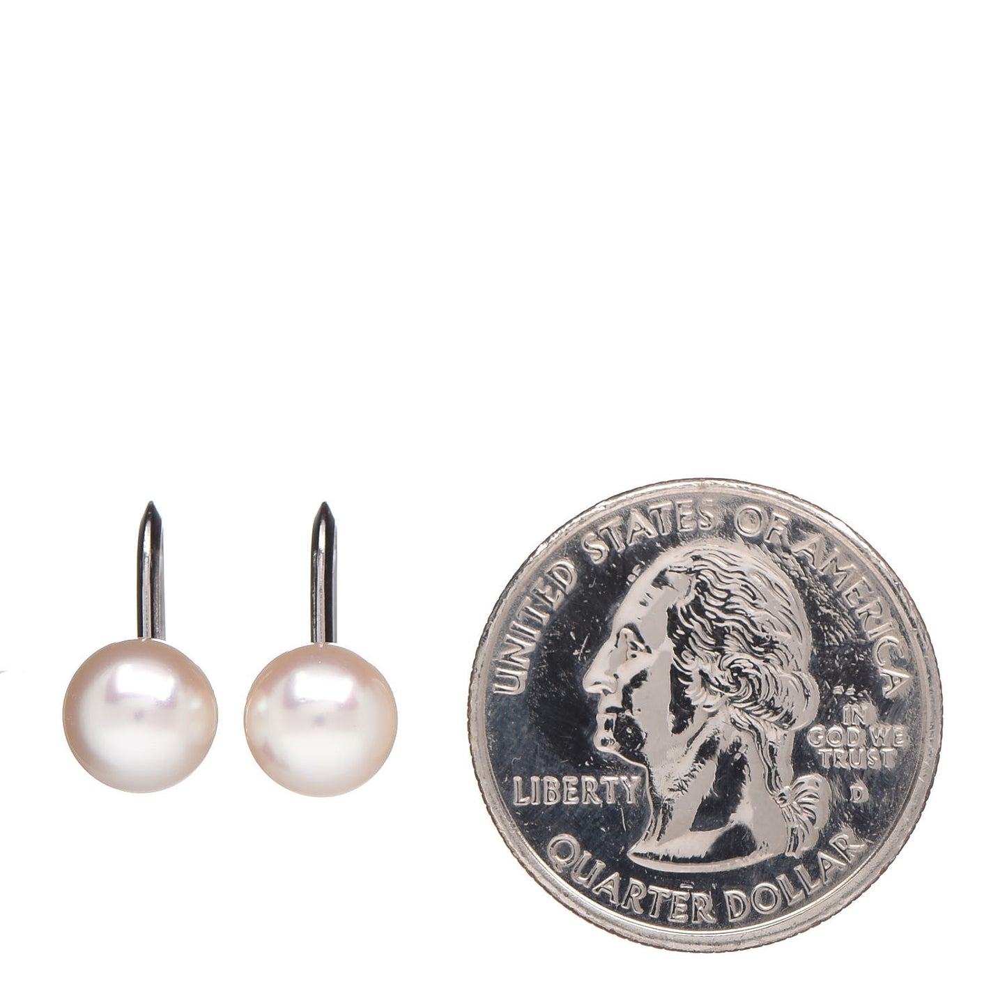 14K White Gold 7.5-8mm Akoya Pearl Earrings