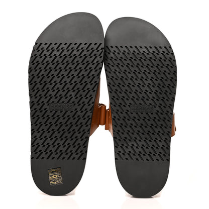 Hermes Calfskin Womens Chypre Sandals 41 Gold 5 of 8