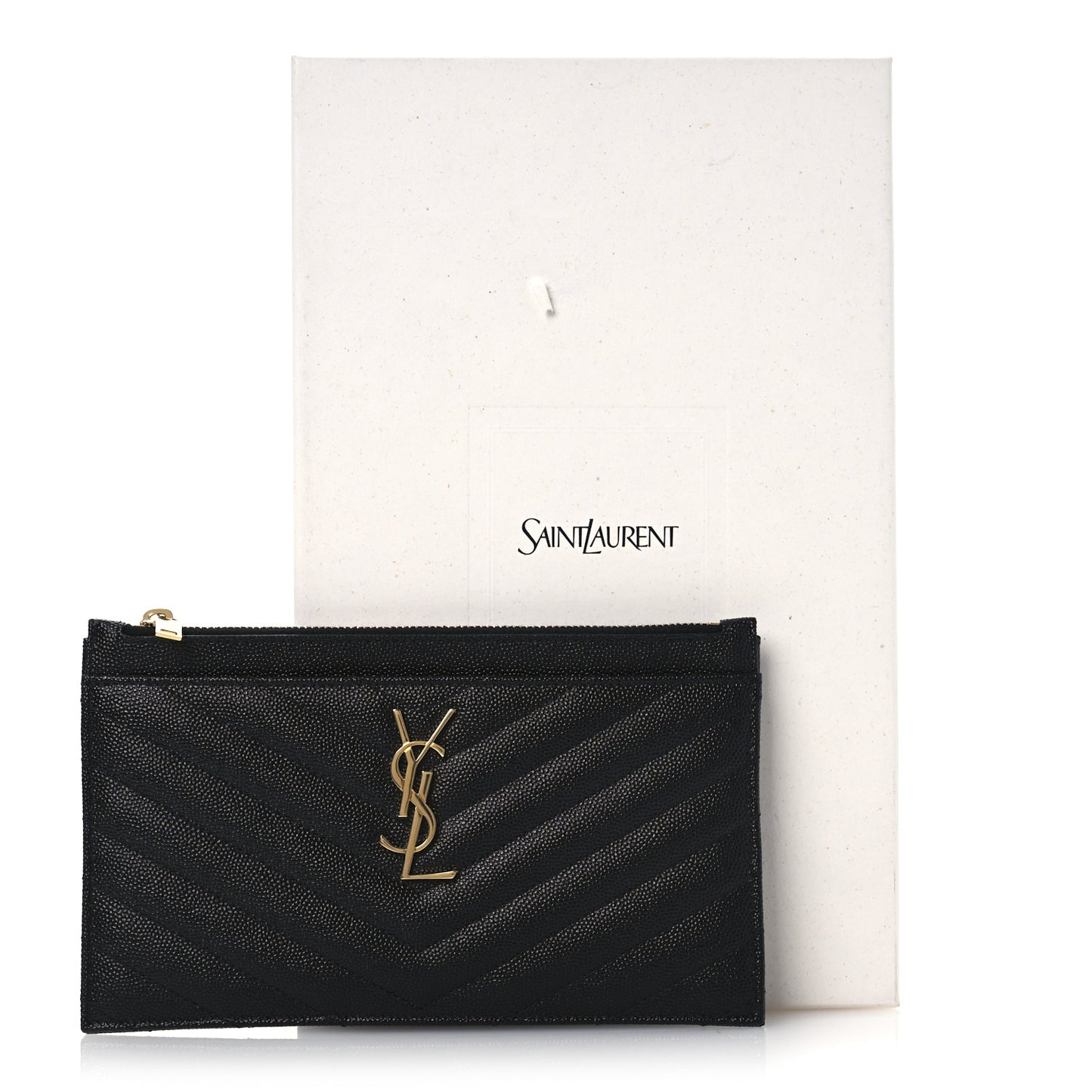 Grain De Poudre Chevron Monogram Bill Pouch Black