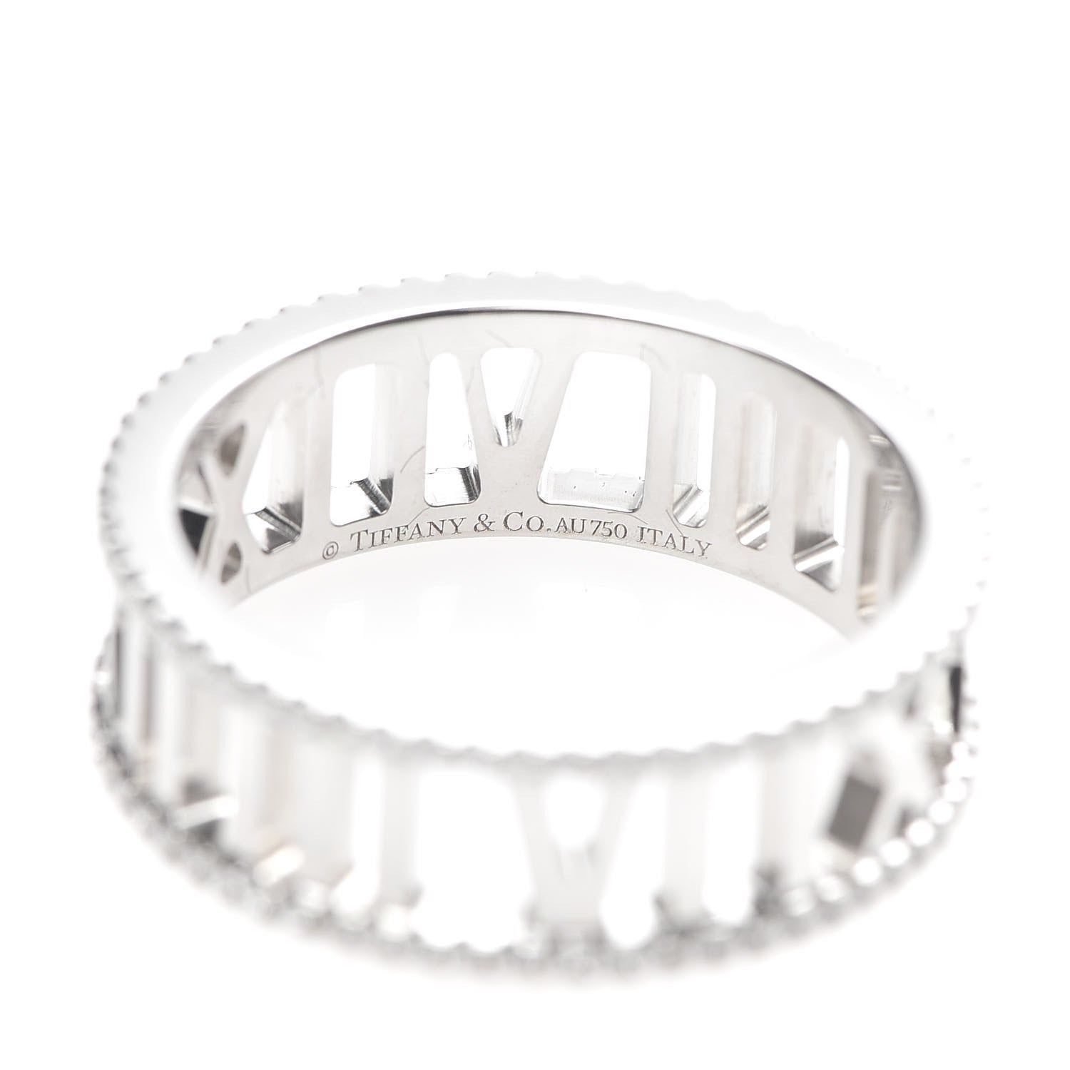 Tiffany 18K White Gold Diamond Atlas Open Pave Ring 56 7.5 4 of 5