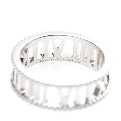 Tiffany 18K White Gold Diamond Atlas Open Pave Ring 56 7.5 4 of 5
