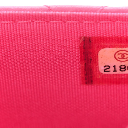 Chanel Lambskin Quilted Boy Wallet On Chain WOC Dark Pink 6 of 12
