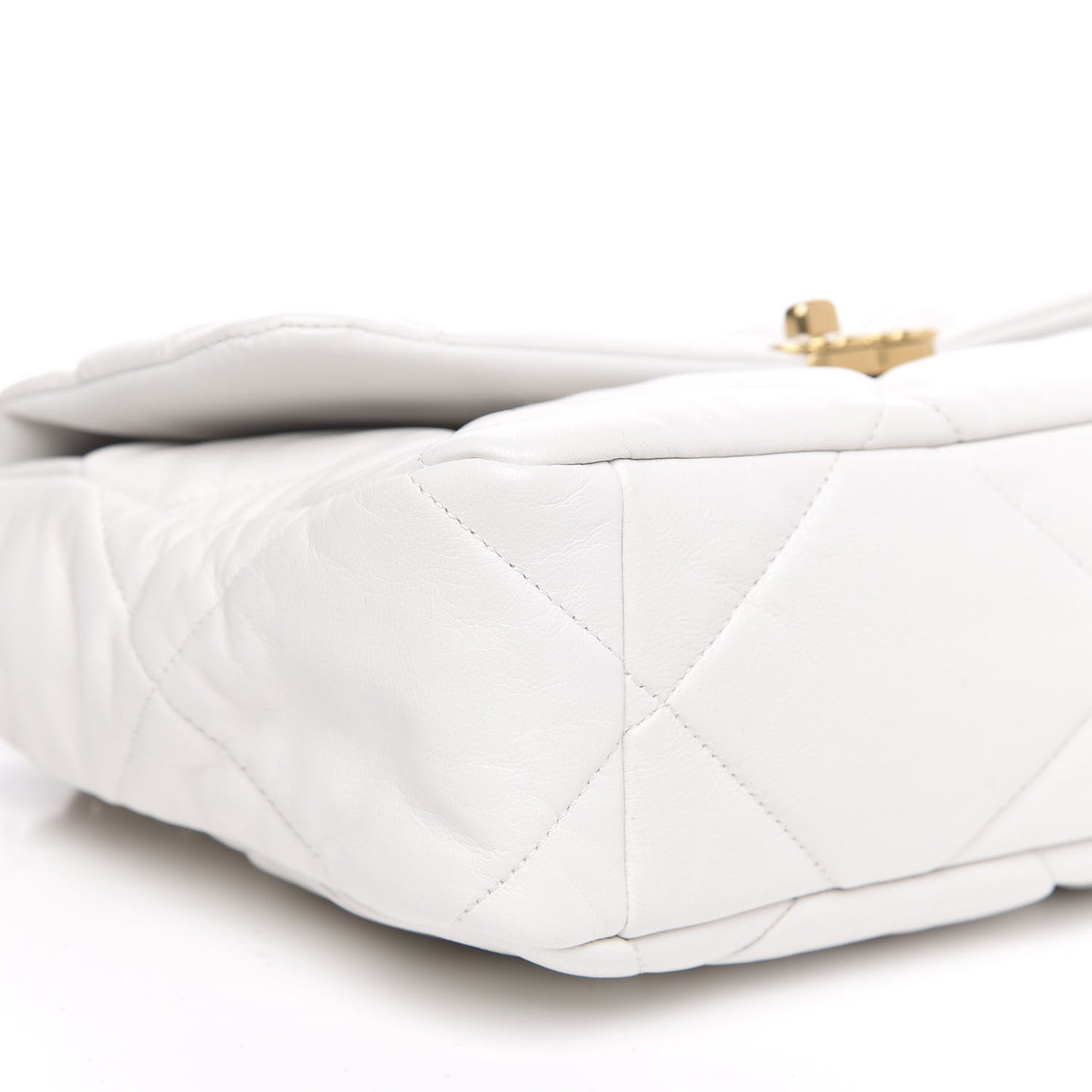 Goatskin Quilted Large 19 Flap White