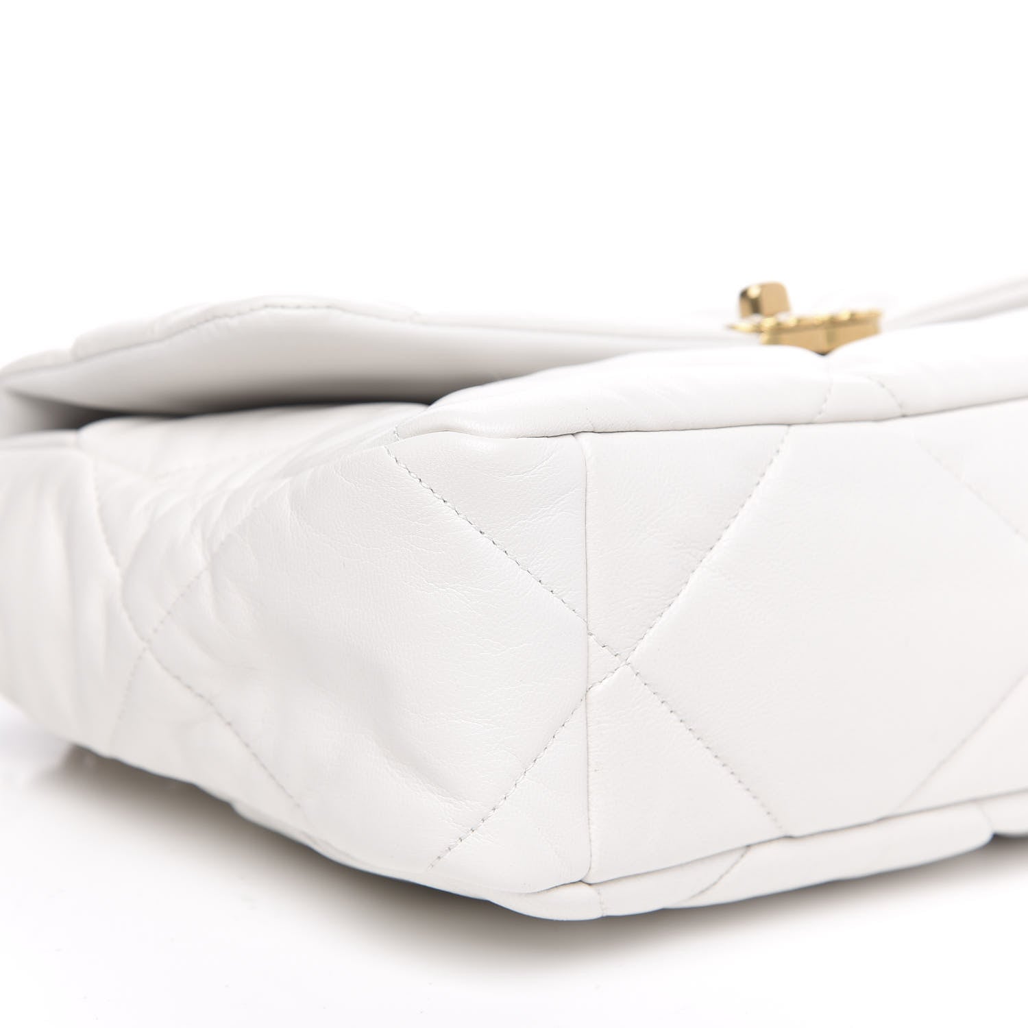 Chanel Goatskin Quilted Large 19 Flap White 9 of 11