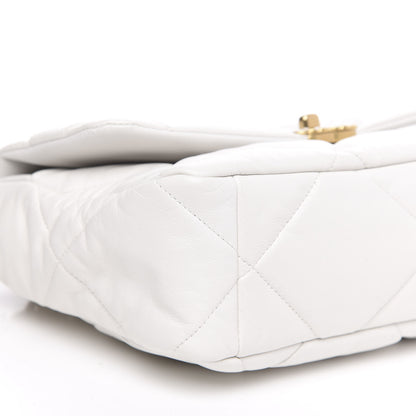 Chanel Goatskin Quilted Large 19 Flap White 9 of 11