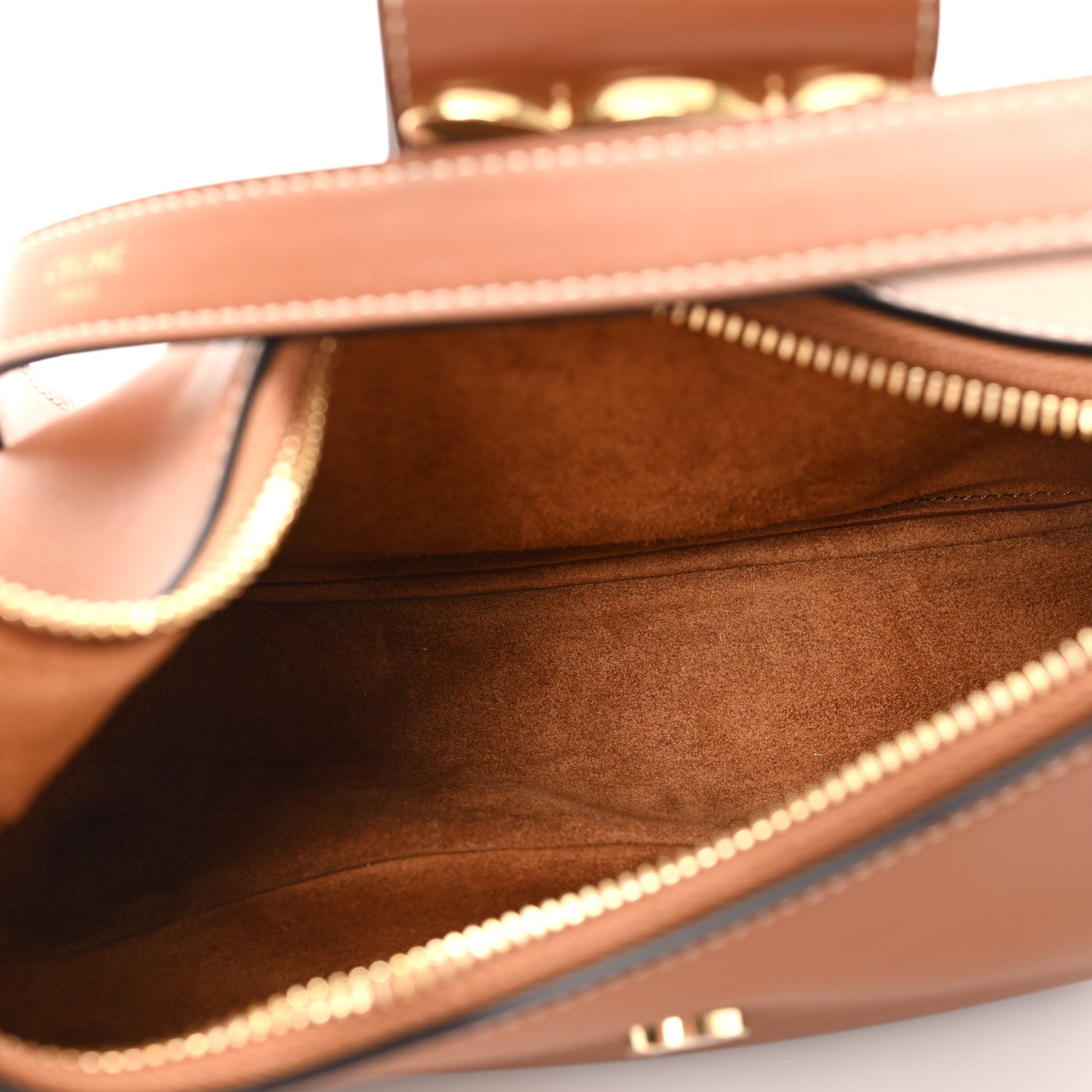 Celine Smooth Calfskin Medium Strap Ava Triomphe Shoulder Bag Tan 5 of 10