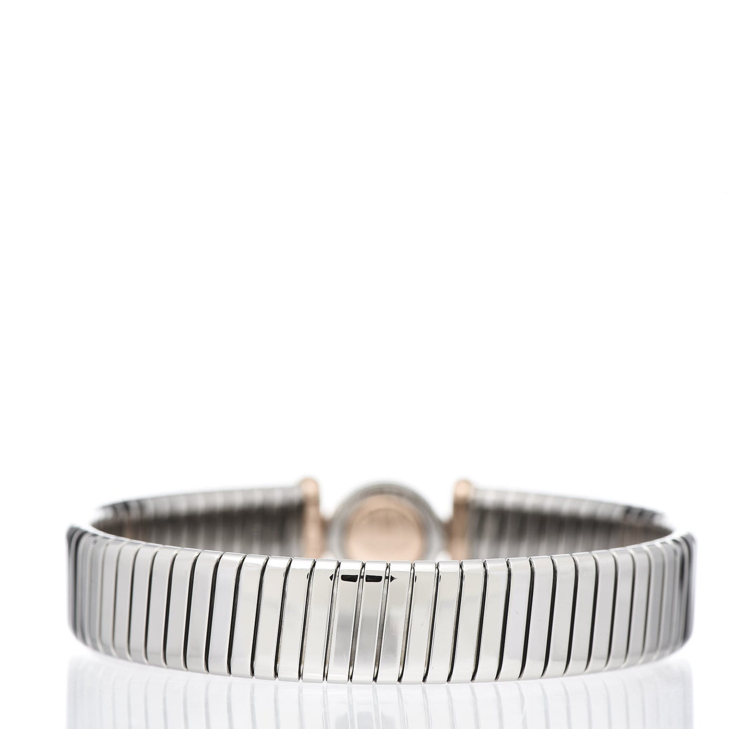 Stainless Steel 18K Rose Gold Black Onyx Tubogas Bracelet M