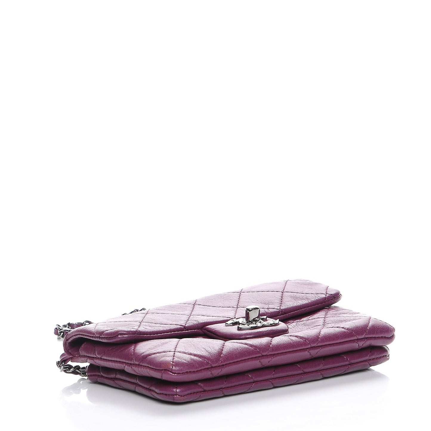 Lambskin Quilted Mini Mineral Nights Flap Crossbody Bag Purple