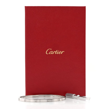 Cartier 18K White Gold Small LOVE Bracelet 18 8 of 8