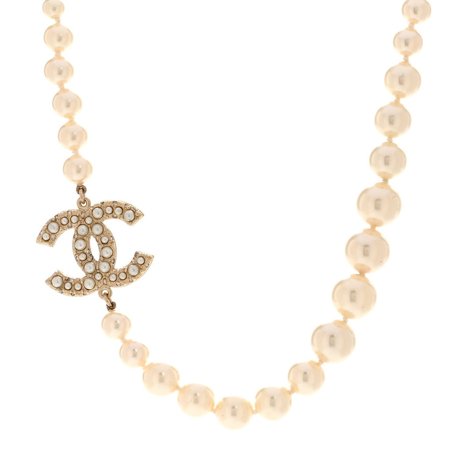 Chanel Pearl CC 100th Anniversary Necklace Light Gold 1 of 6