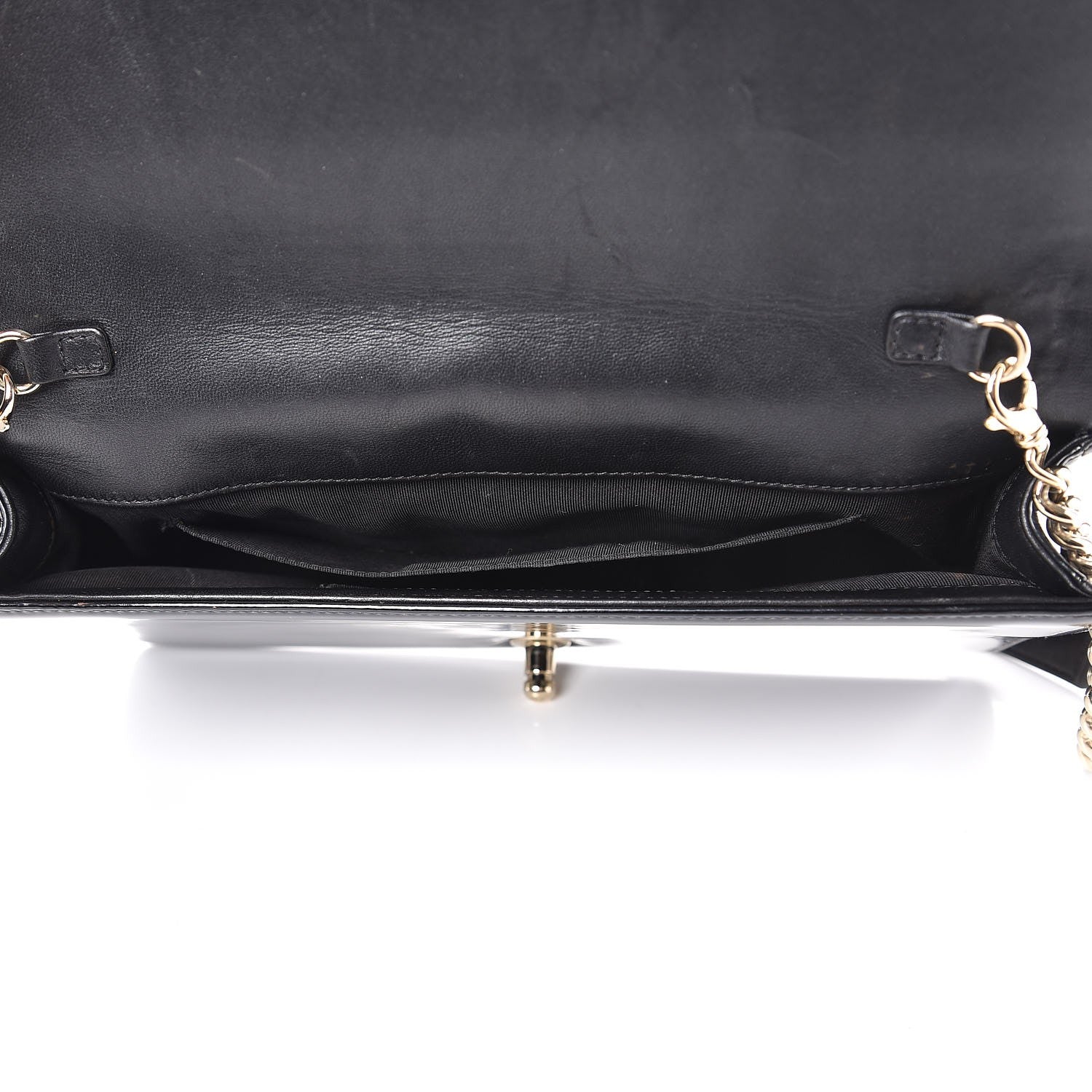 Chanel Patent Calfskin Quilted Boy Clutch With Removable Chain Black 5 of 7