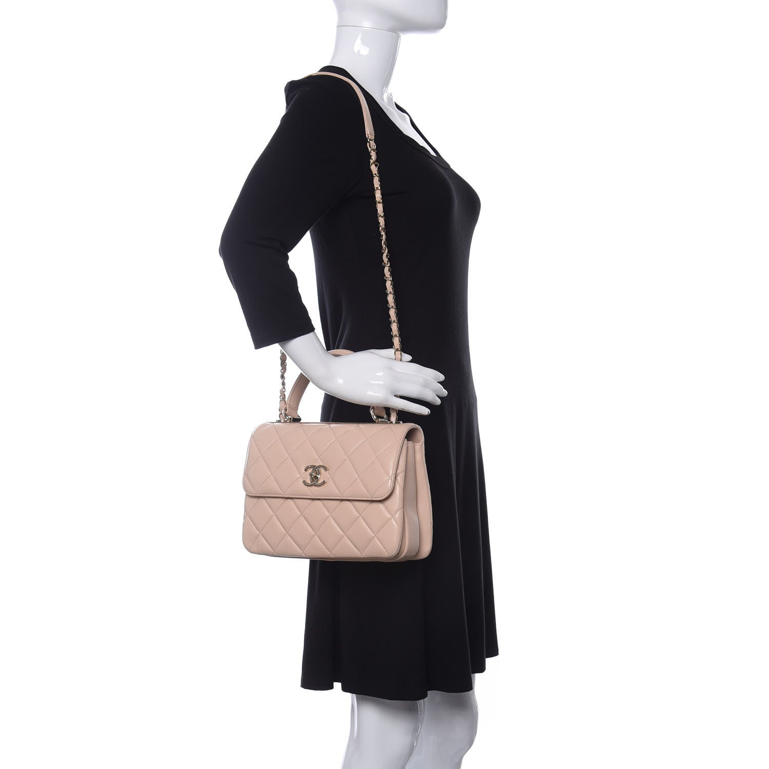Chanel Lambskin Quilted Small Trendy CC Dual Handle Flap Bag Beige 2 of 10