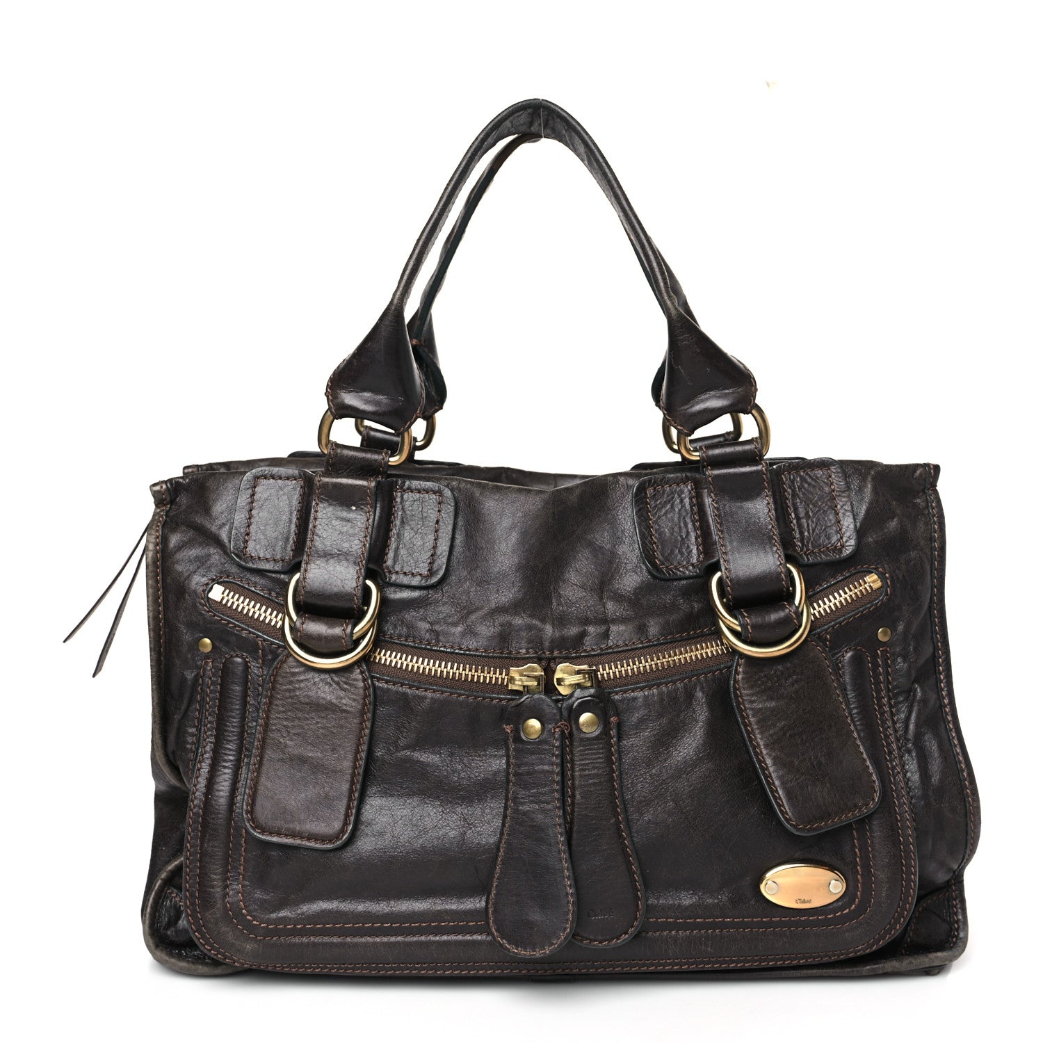 Chloe Calfskin Large Bay Tote Brown 1 of 13