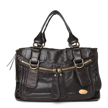 Chloe Calfskin Large Bay Tote Brown 1 of 13