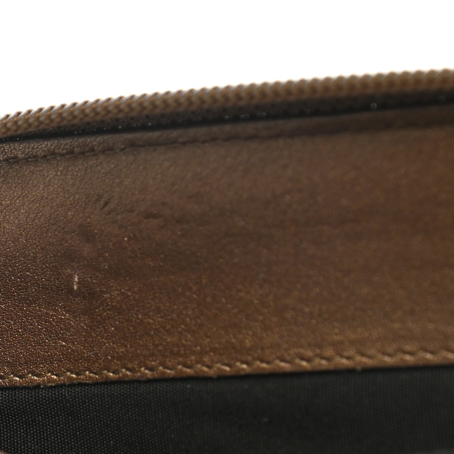 Metallic Caviar Timeless CC Travel Zip Wallet Bronze