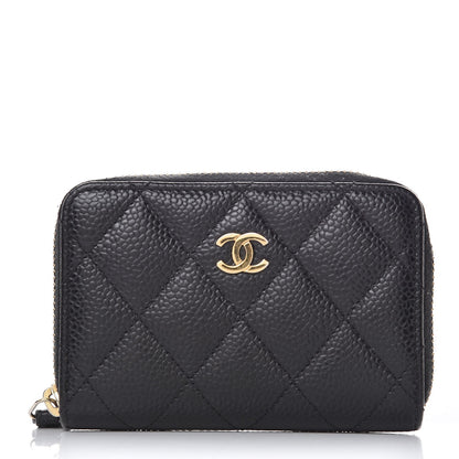 Chanel Caviar Quilted Zip Coin Purse Black 1 of 7