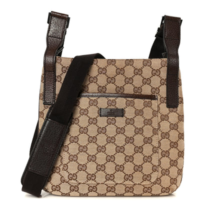 Gucci Monogram Flat Messenger Bag Dark Brown 1 of 11