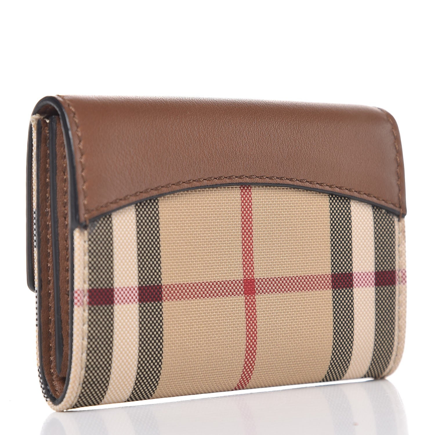 Burberry Calfskin Horseferry Check Chesam Card Case Tan 3 of 9