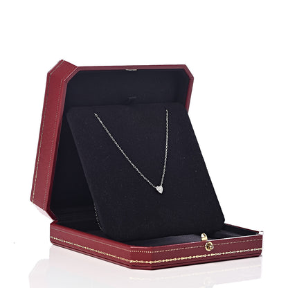 Cartier 18K White Gold Diamond Heart Pendant Necklace 5 of 5