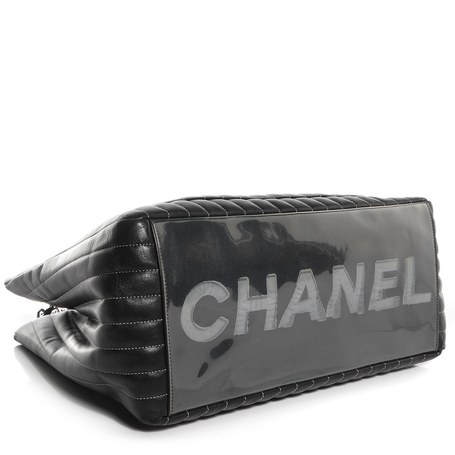 Chanel Lambskin Vertical Quilted Large Mademoiselle Tote Black 6 of 12