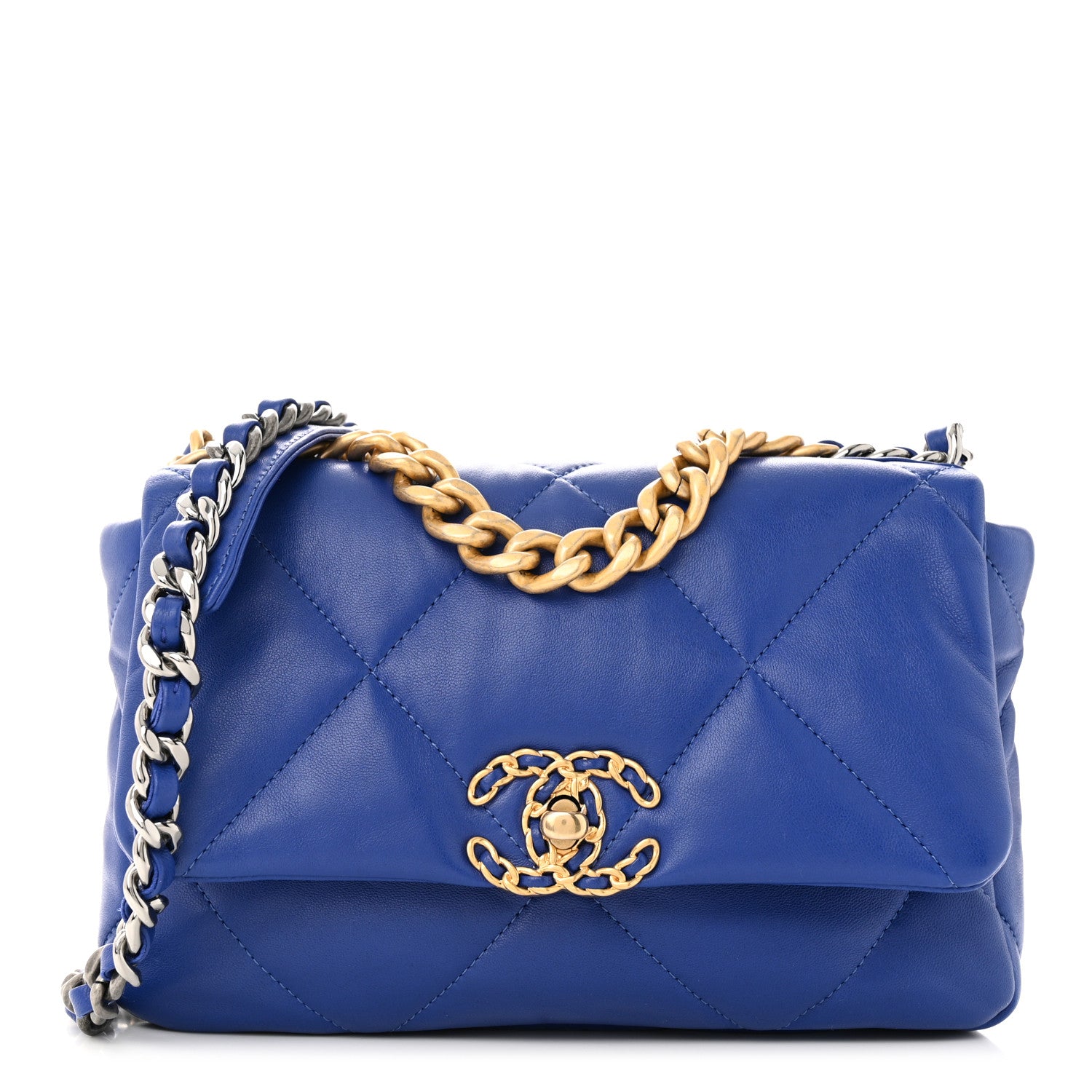 Chanel Lambskin Quilted Medium Chanel 19 Flap Blue 1 of 10