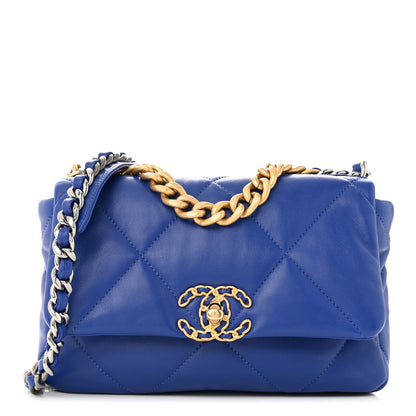 Chanel Lambskin Quilted Medium Chanel 19 Flap Blue 1 of 10