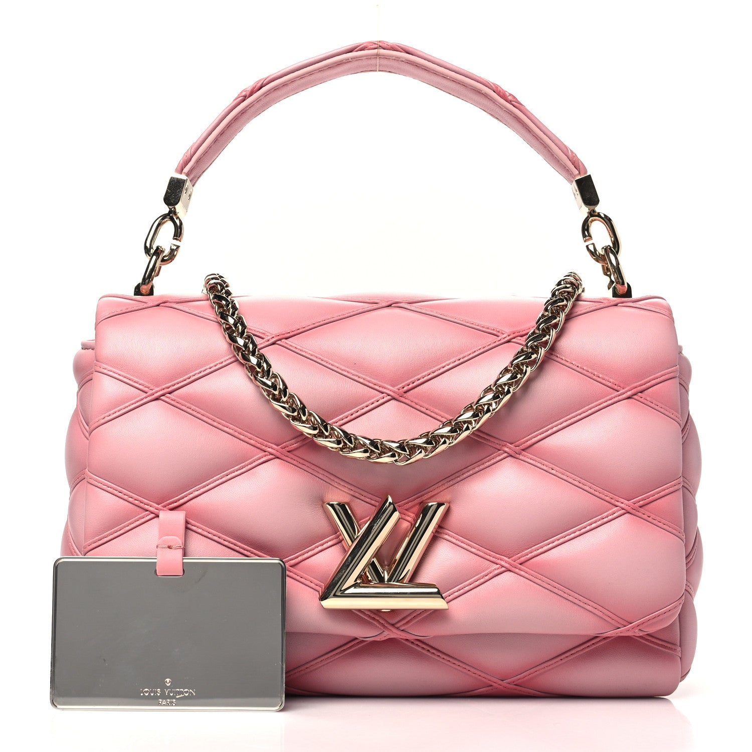 Louis Vuitton Lambskin Malletage Top Handle GO-14 MM Rosabella 3 of 11