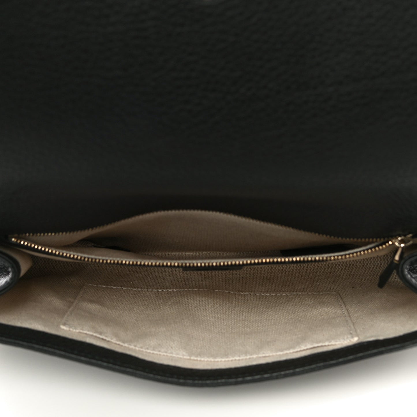 Pebbled Calfskin Medium Soho Clutch Black