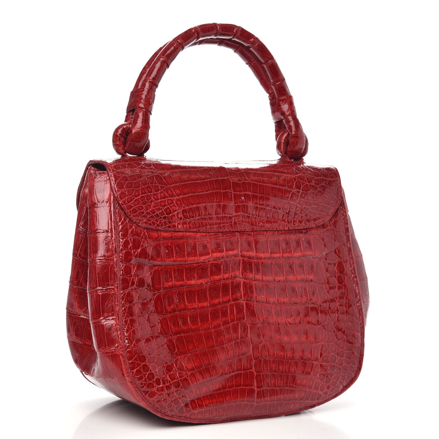 Nancy Gonzalez Crocodile Top Handle Bag Red 3 of 10