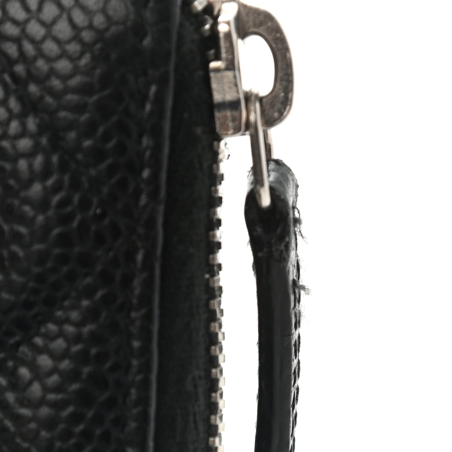 Caviar Quilted Large Gusset Zip Around Wallet Black