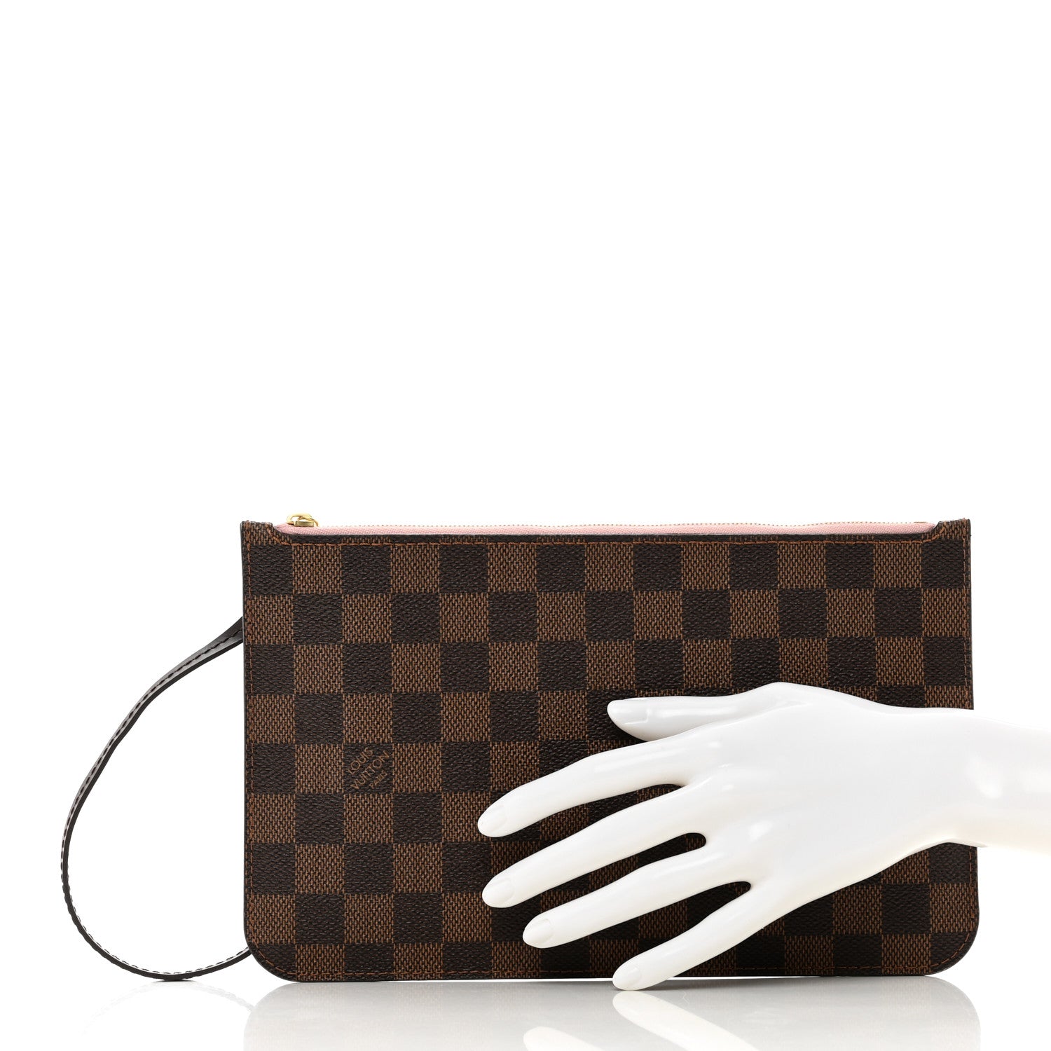 Louis Vuitton Damier Ebene Neverfull MM GM Pochette Rose Ballerine 2 of 7