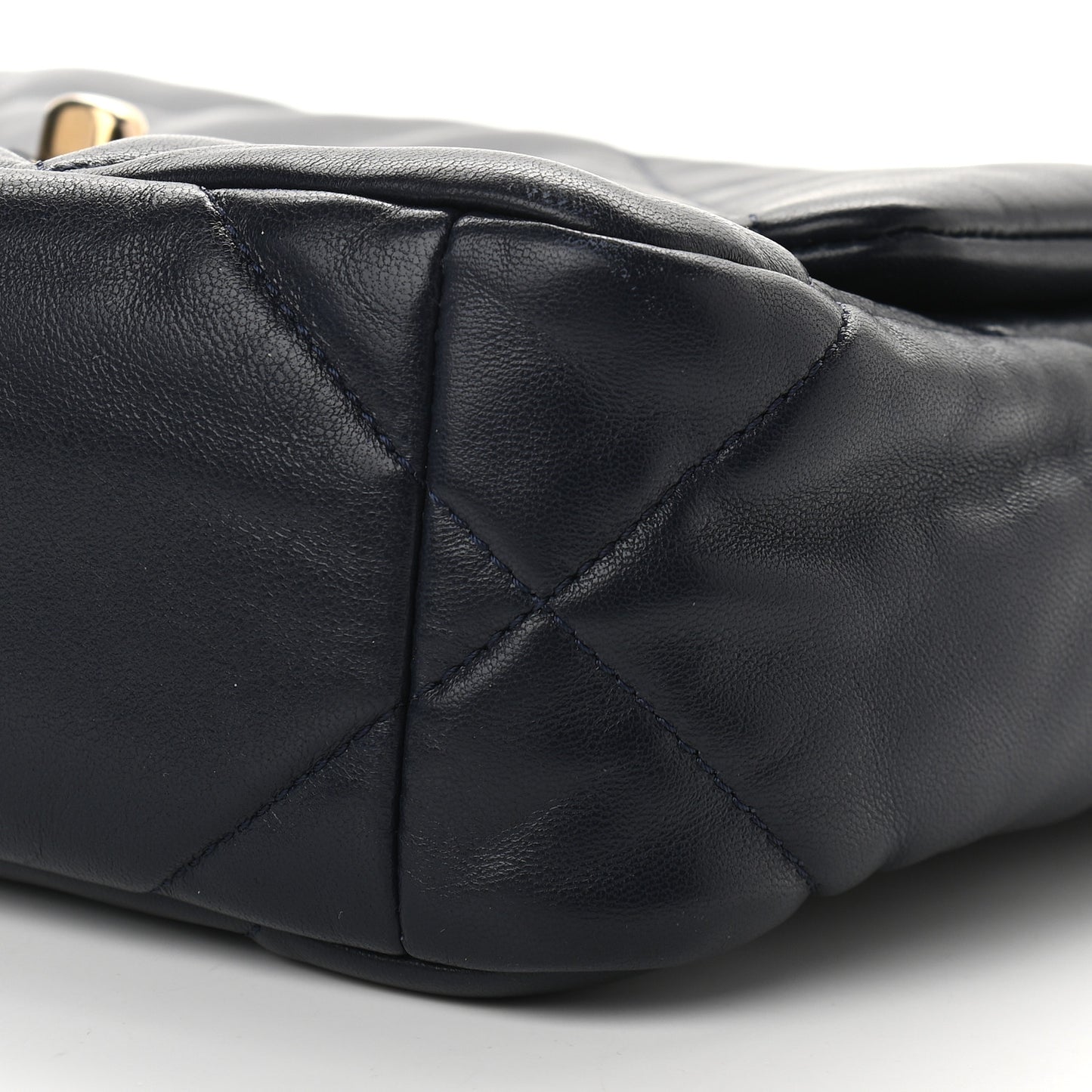 Lambskin Quilted Medium Chanel 19 Flap Navy Blue