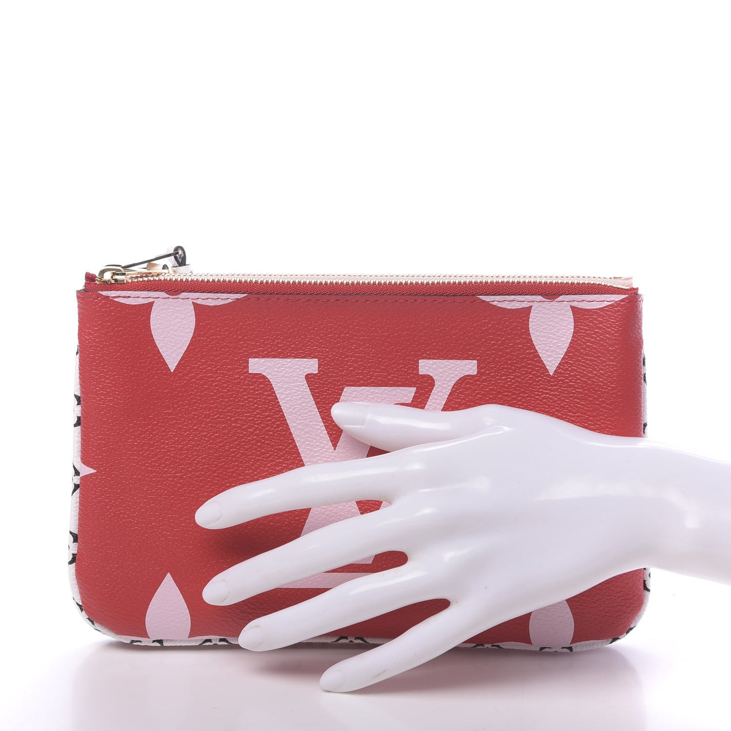 Monogram Giant Double Zip Pochette Rouge