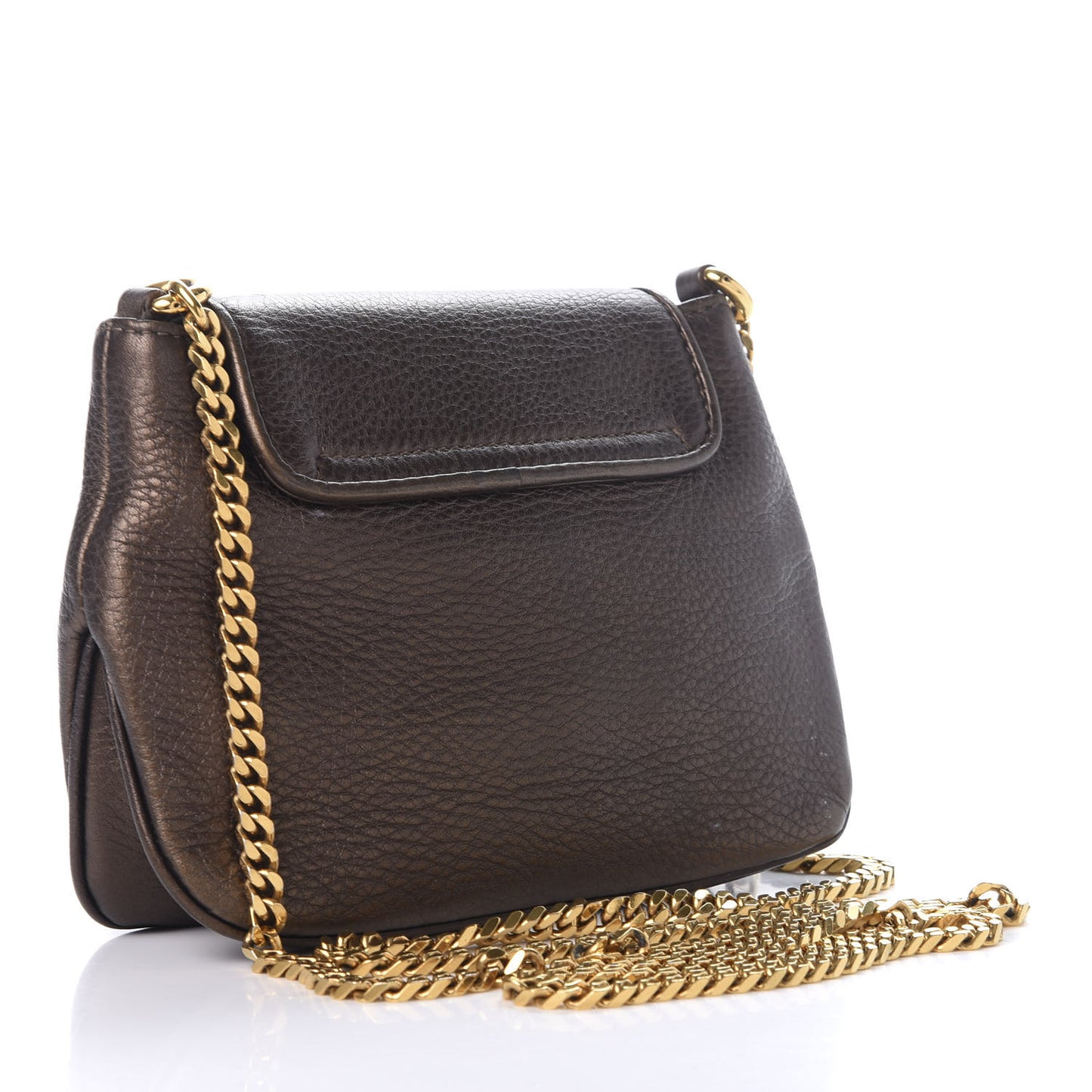Metallic Pebbled Calfskin Small 1973 Chain Shoulder Bag Winter Leaf
