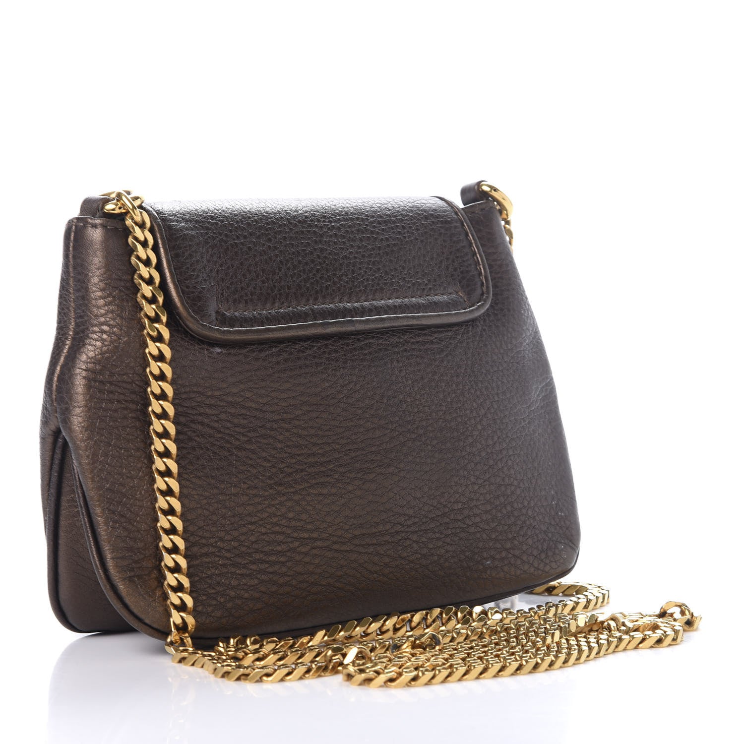 Gucci Metallic Pebbled Calfskin Small 1973 Chain Shoulder Bag Winter Leaf 2 of 8