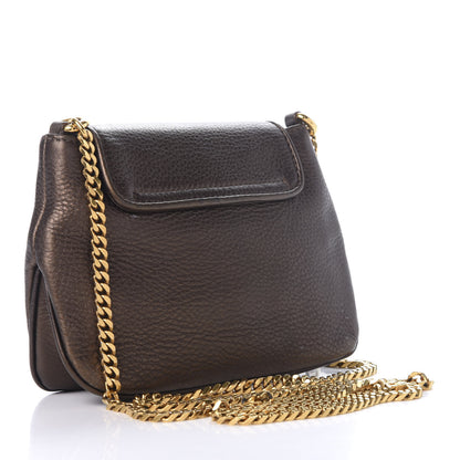 Gucci Metallic Pebbled Calfskin Small 1973 Chain Shoulder Bag Winter Leaf 2 of 8