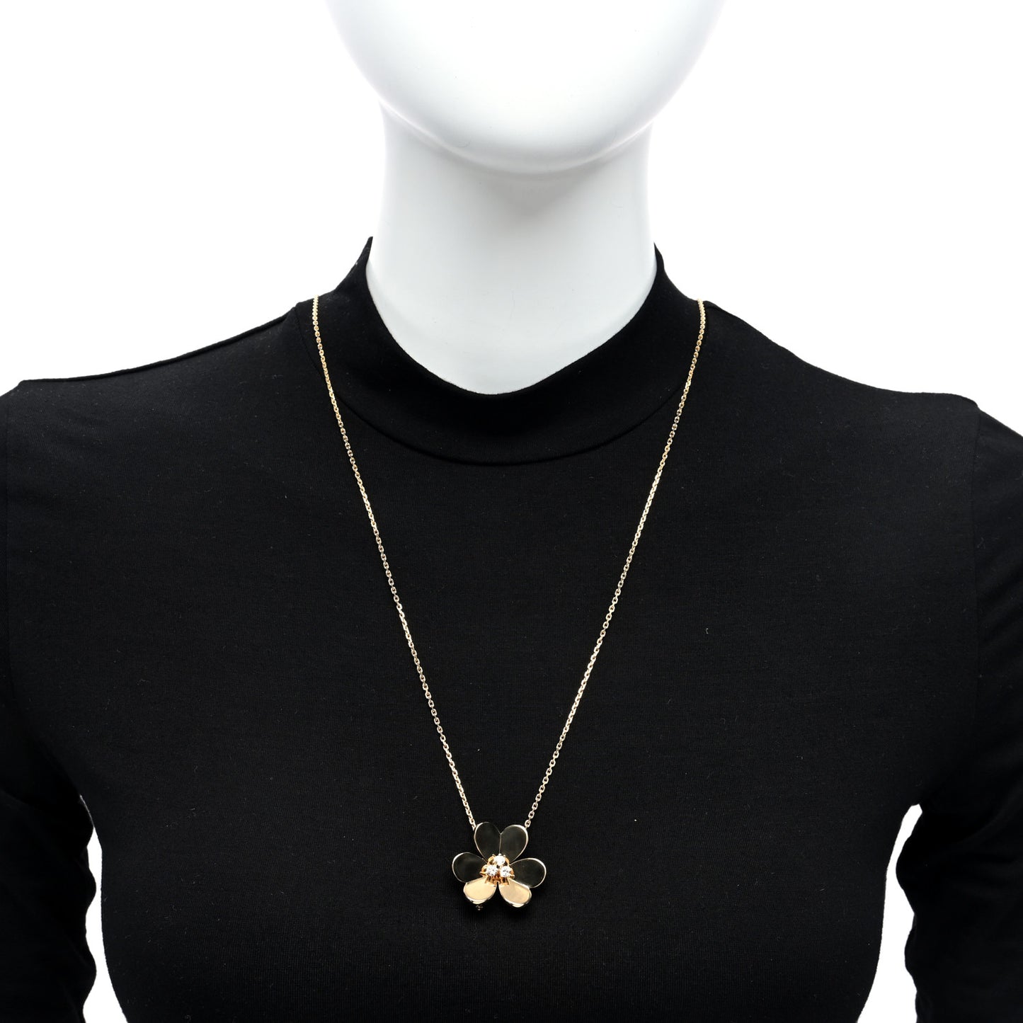 18K Yellow Gold Diamond Very Large Frivole Clip Pendant Necklace