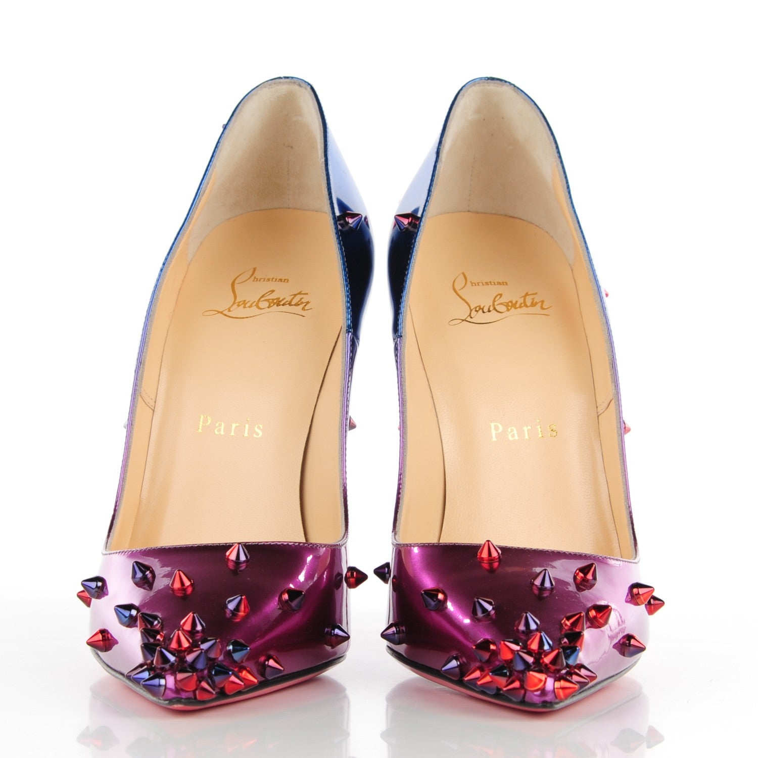 Christian Louboutin Patent Scarabe Degraspike 120 Pumps 36 Rose Digitale 2 of 8