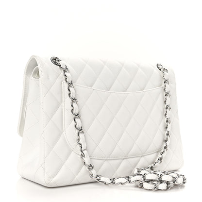 Chanel Caviar Quilted Jumbo Double Flap White 3 of 10