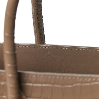 Saint Laurent Calfskin Crocodile Embossed Baby Sac De Jour Brown 9 of 9