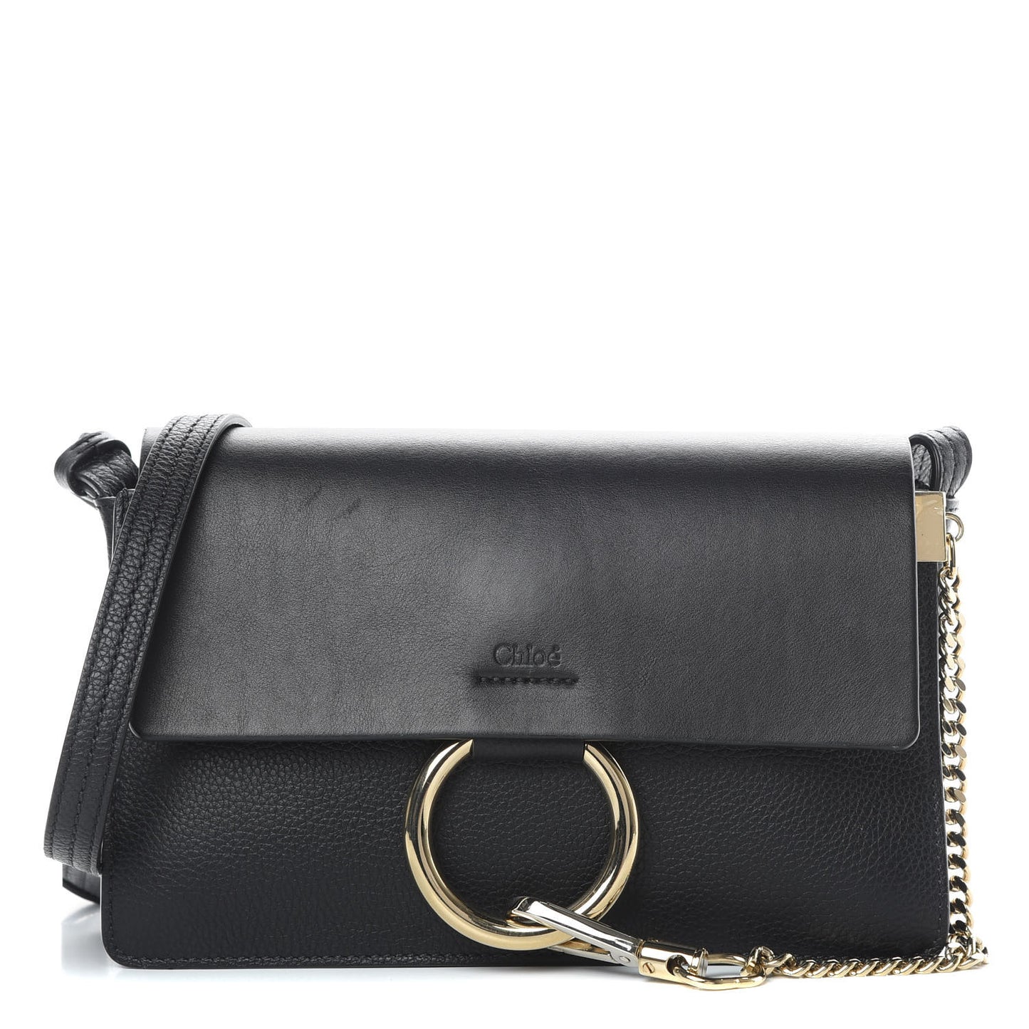 Calfskin Small Faye Shoulder Bag Black